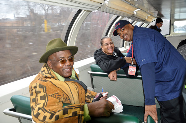 Chris-Big-Cat-Williams-and-.jpg - Wisconsin Division Conductor Chris "Big Cat" Williams on the right and his father and mother on the left.