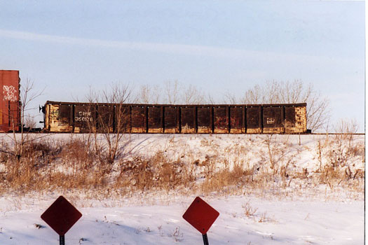 088.jpg - Another C&NW hopper car, this one at Kenosha on Track 9 in December 2007.