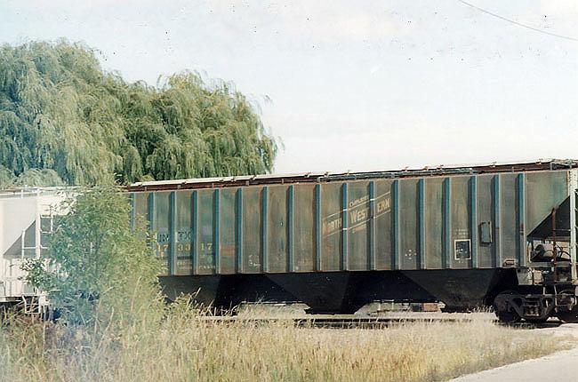 166.jpg - A C&NW hopper car in the Canadian Pacific yard at LaCrosse, WI in October 2009.