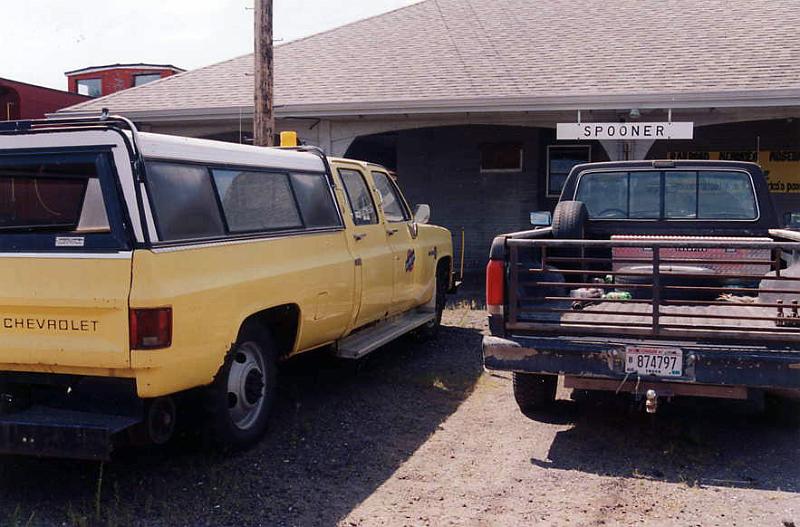 009.jpg.jpg - At Spooner, Wisconsin, Wally found this truck carrying the C&NW herald loud and clear.  August 2005.