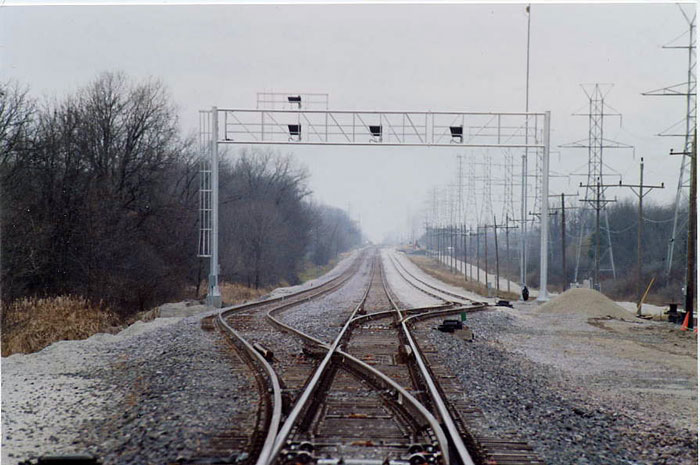 018.jpg.jpg - View at Oak Creek Wisconsin showing the old C&NW Main Line and the two new tracks going in to the Oak Creek Power Plant.