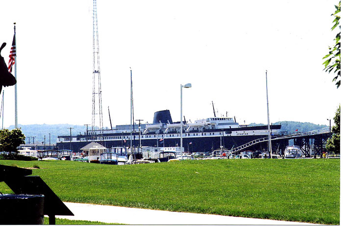 046.jpg.jpg - Car ferry "Spartan" at Ludington, Michigan, July 2003.  The Spartan called at Jones Island in years past and was loaded by the North Western.