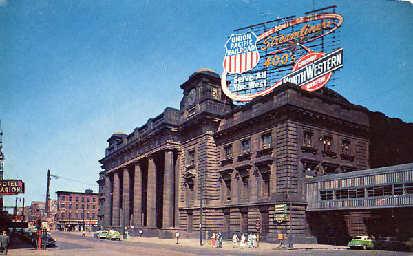 105.jpg - Here's a post card view of the Madison Street Station from the late 1940's - eary 1950's.