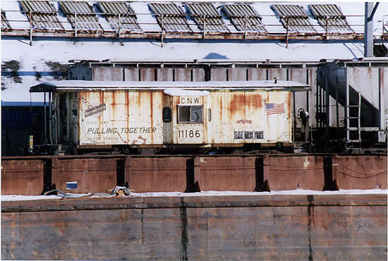 133.jpg - C&NW Way Car 11186 on the Island Job at Jones Island, Milwaukee, December 2008.