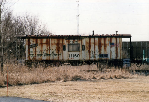 135.jpg - C&NW Waycar 11160 on the Milwaukee Subdivision spur, Kenosha, WI, April 2009.