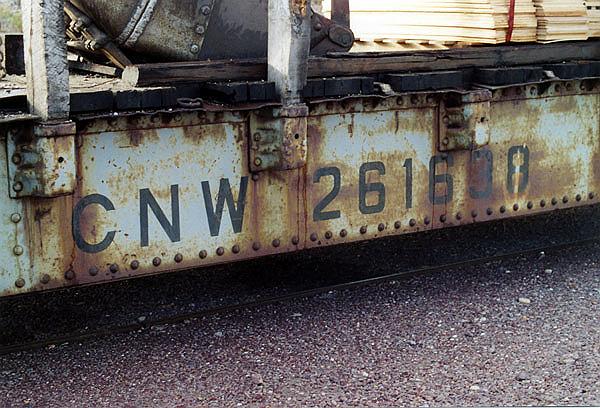 161.jpg - C&NW flat car 261638 in the Kenosha Yard, October 2009.