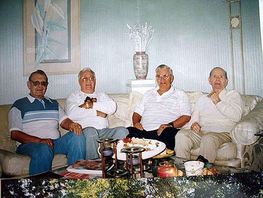 Bob-Baldwin,-Gavin-(George).jpg - Left to Right: Bob Baldwin, Gavin (George) Walker, Windy Bloomstrand and Charlie Deligiannis.