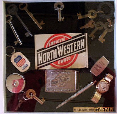 rrdays-032.jpg - Windy's switch keys, coach keys, watch, lapel emblem and name badge.